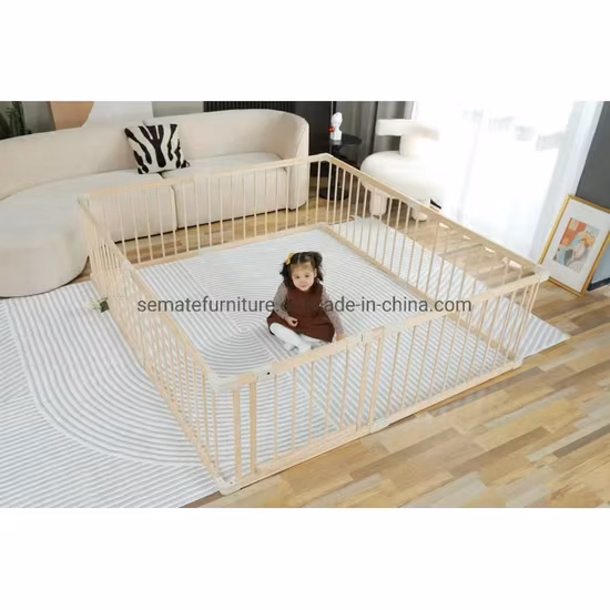Clôture moderne adaptée aux besoins du client par usine de meubles en bois de pin naturel de parc de bébé d'enfants