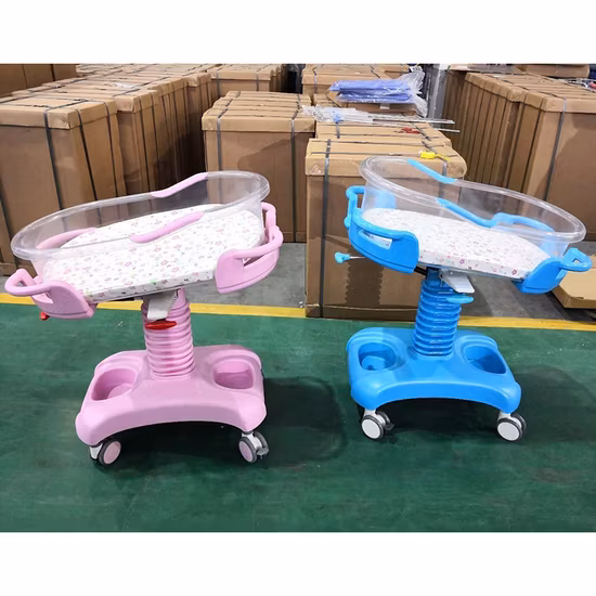 Lit de bébé hydraulique pour nouveau-né en plastique ABS mobile de haute qualité pour usage hospitalier