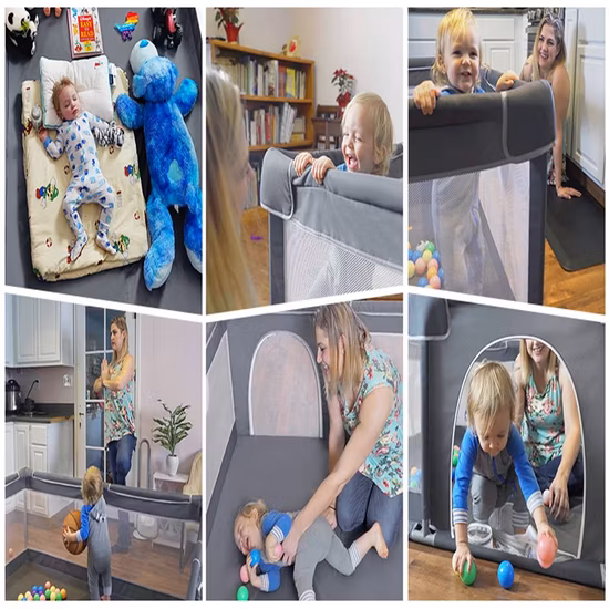 Grand parc portatif pliable de tendance de bébé parc à mailles de sécurité pour enfants